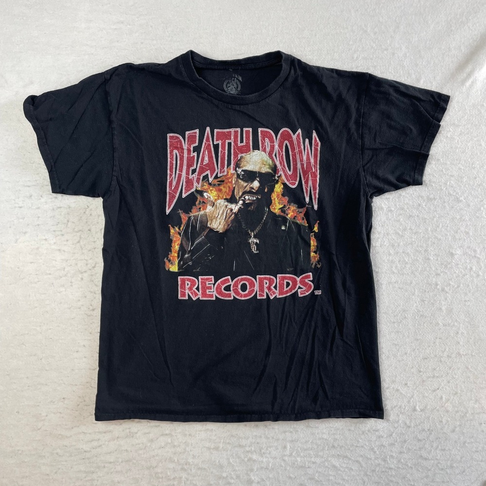 Death Row Records T-Shirt Mens Large Black Snoop‎ Dogg Graphic Hip Hop Rap Tee